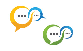 Speech message bubble icon Logo template vector illustration v.17