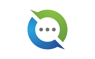 Speech message bubble icon Logo template vector illustration v.1