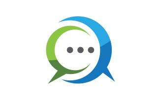 Speech message bubble icon Logo template vector illustration v.2