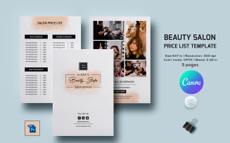 Beauty Salon Price List Template – Customizable & Professional Design