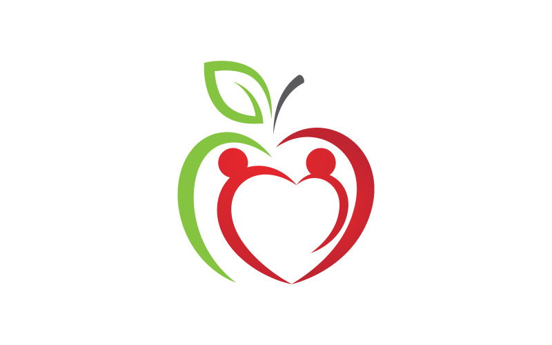 Healthy apple Nutrition vector design icon illustration v.11 Logo Template