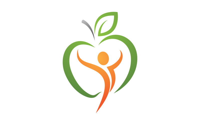 Healthy apple Nutrition vector design icon illustration v.5 Logo Template