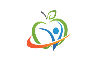 Healthy apple Nutrition vector design icon illustration v.6