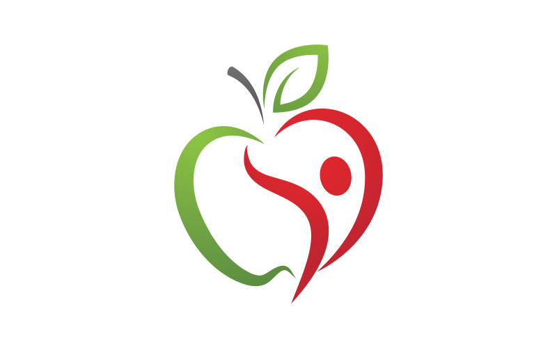 Healthy apple Nutrition vector design icon illustration v.7 Logo Template