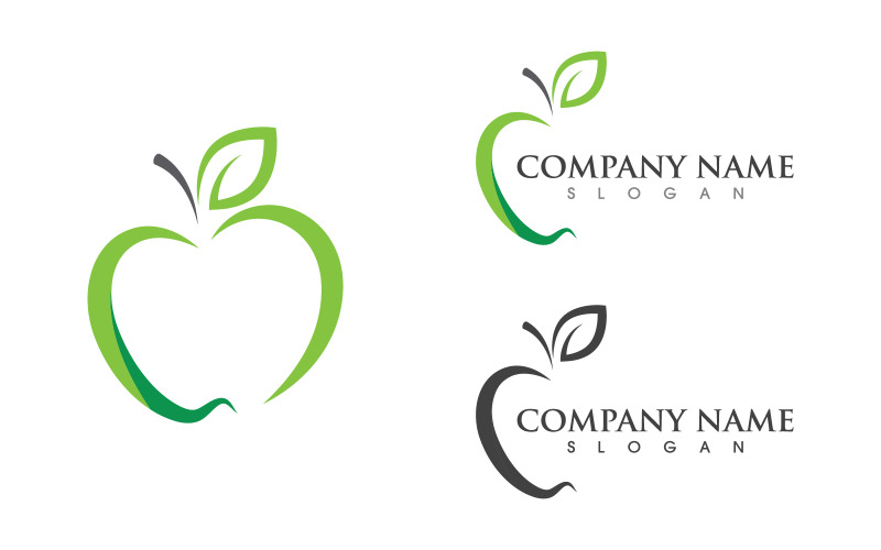 Healthy apple Nutrition vector design icon illustration v.9 Logo Template