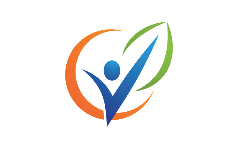 Human character Healthy logo sign illustration vector design v.10 Logo Template