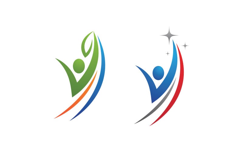 Human character Healthy logo sign illustration vector design v.15 Logo Template