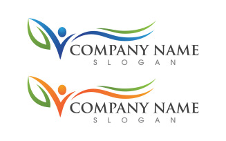 Human character Healthy logo sign illustration vector design v.22