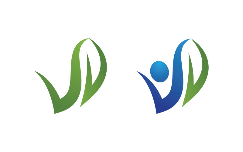 Human character Healthy logo sign illustration vector design v.2 Logo Template
