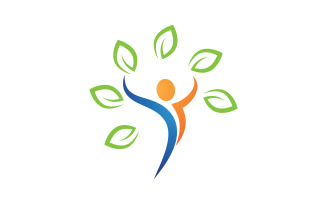 Human character Healthy logo sign illustration vector design v.31