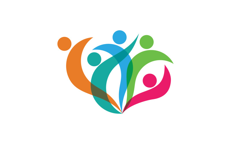 Mutual help care social Community Logo design template v.11 Logo Template