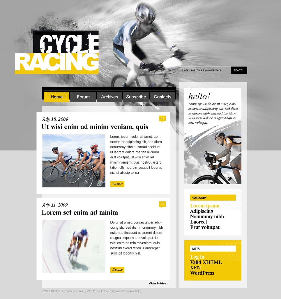 Cycling PSD Template New Screenshots BIG