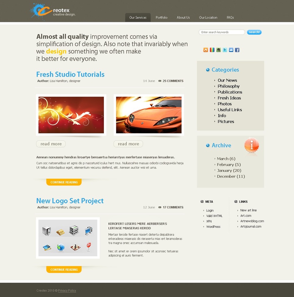 Design Studio PSD Template New Screenshots BIG