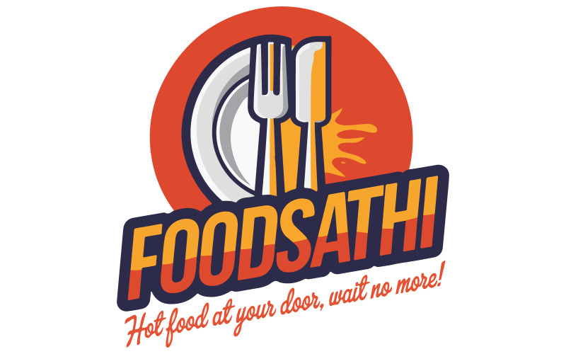 A modern and vibrant logo for a food delivery service Illustration