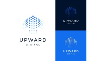 Abstract Upward Dot Logo Illustration