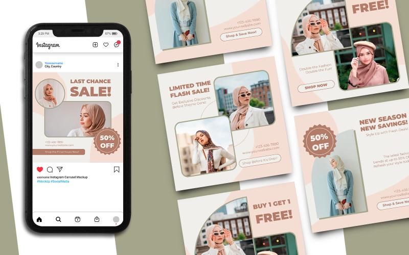 Fashion Sale Instagram Post Template 904 Social Media