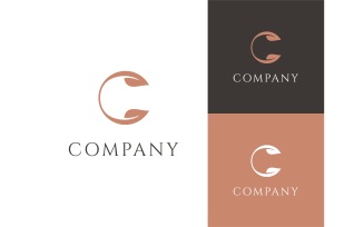 Letter C Leaf Elegant Logo