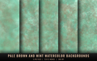 Pale Brown and Mint Watercolor Backgrounds