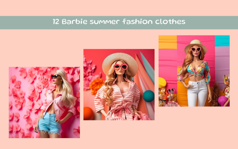 Barbie summer fashion clothes Illustration