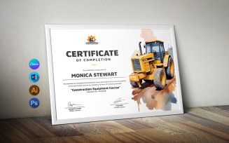 Construction Equipment Operator Certificate Template