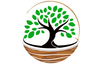 The logo with a tree inside
