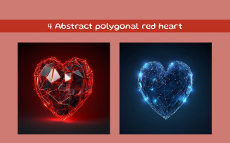Abstract polygonal red heart