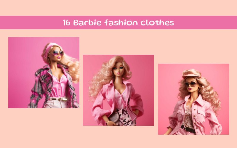 Barbie fashion clothes AI image Illustration