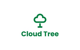 Cloud Tree Simple Logo Icon
