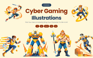 Cyber Gaming Characters Set