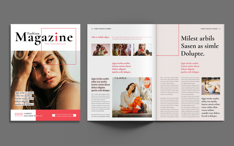 Fashion Magazine Design Layout Magazine Template