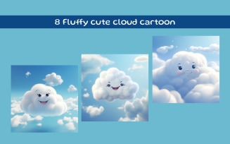 Fluffy cute cloud cartoon