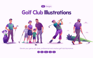 Golf Club Vector Illustration Set