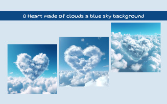 Heart made of clouds a blue sky background