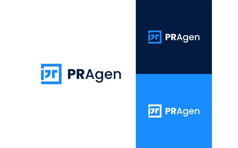 Initial Letter PR Square Logo Logo Template