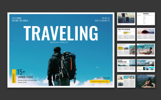 Travel Magazine Layout Template Landscape