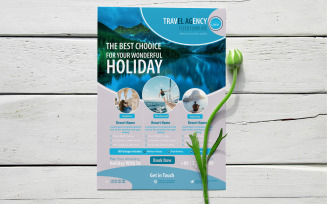 Holiday Travel Agency Flyer design template.