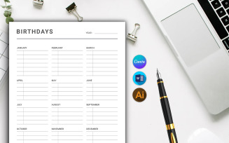 Birthday Planner Canva Template