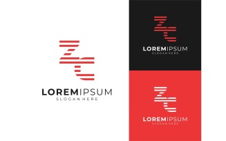 Letter ZC Lines Horizontal Logo