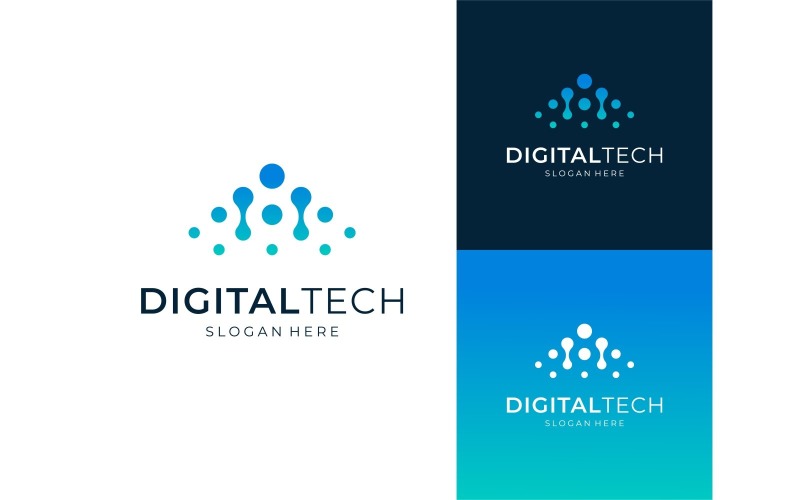 Molecule Digital Growth Logo Logo Template