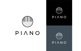 Piano Keyboard Circle Logo