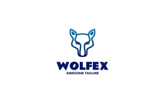 Wolfex Gradient Line Art Logo