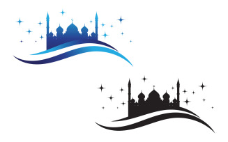 Islamic Mosque vector icon Illustration design template v.1