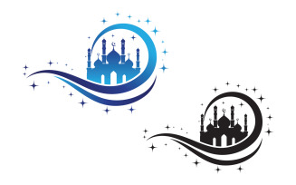 Islamic Mosque vector icon Illustration design template v.3