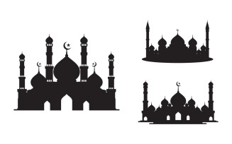 Islamic Mosque vector icon Illustration design template v.4