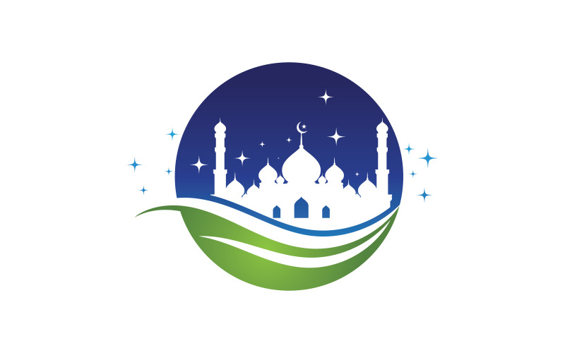 Islamic Mosque vector icon Illustration design template v.5 Logo Template
