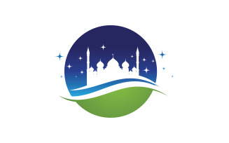 Islamic Mosque vector icon Illustration design template v.6