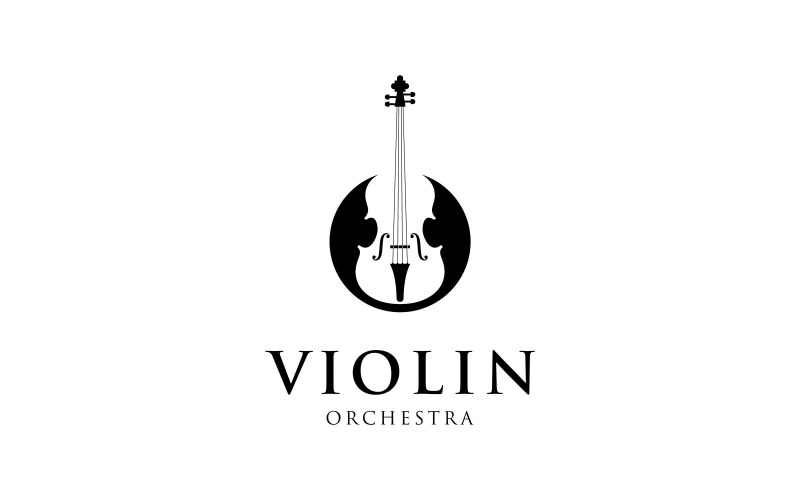 Violin Orchestra Instrument Logo Logo Template