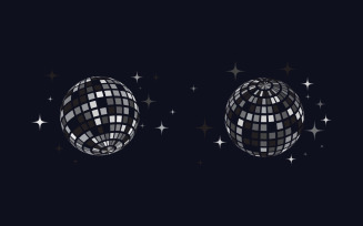 Disco ball party vector icon illustration design template v.2