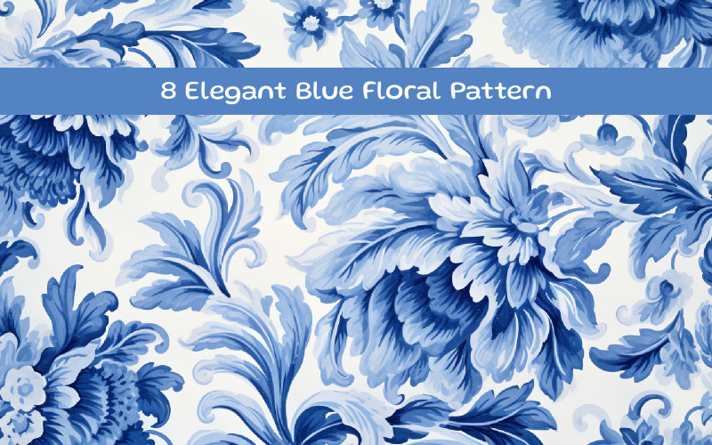 Elegant Blue Floral Pattern Background
