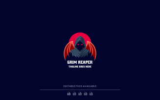Grim Reaper Simple Mascot Logo 2